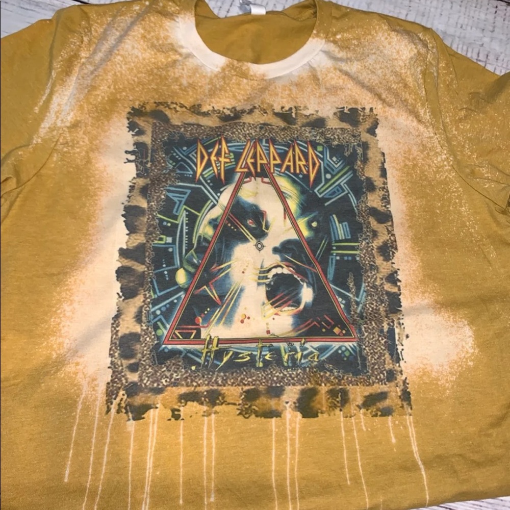 Def Leopard Bleached Tee Large - Picture 2 of 3
